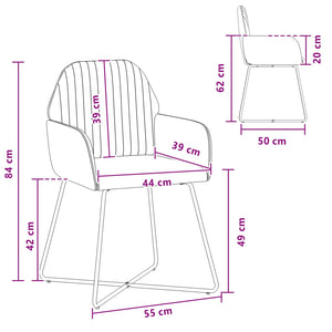 Καρέκλες φαγητού 2 pcs Βελούδο Ανοιχτό γκρι 55 x 50 x 84 εκ. - Pakobazaar