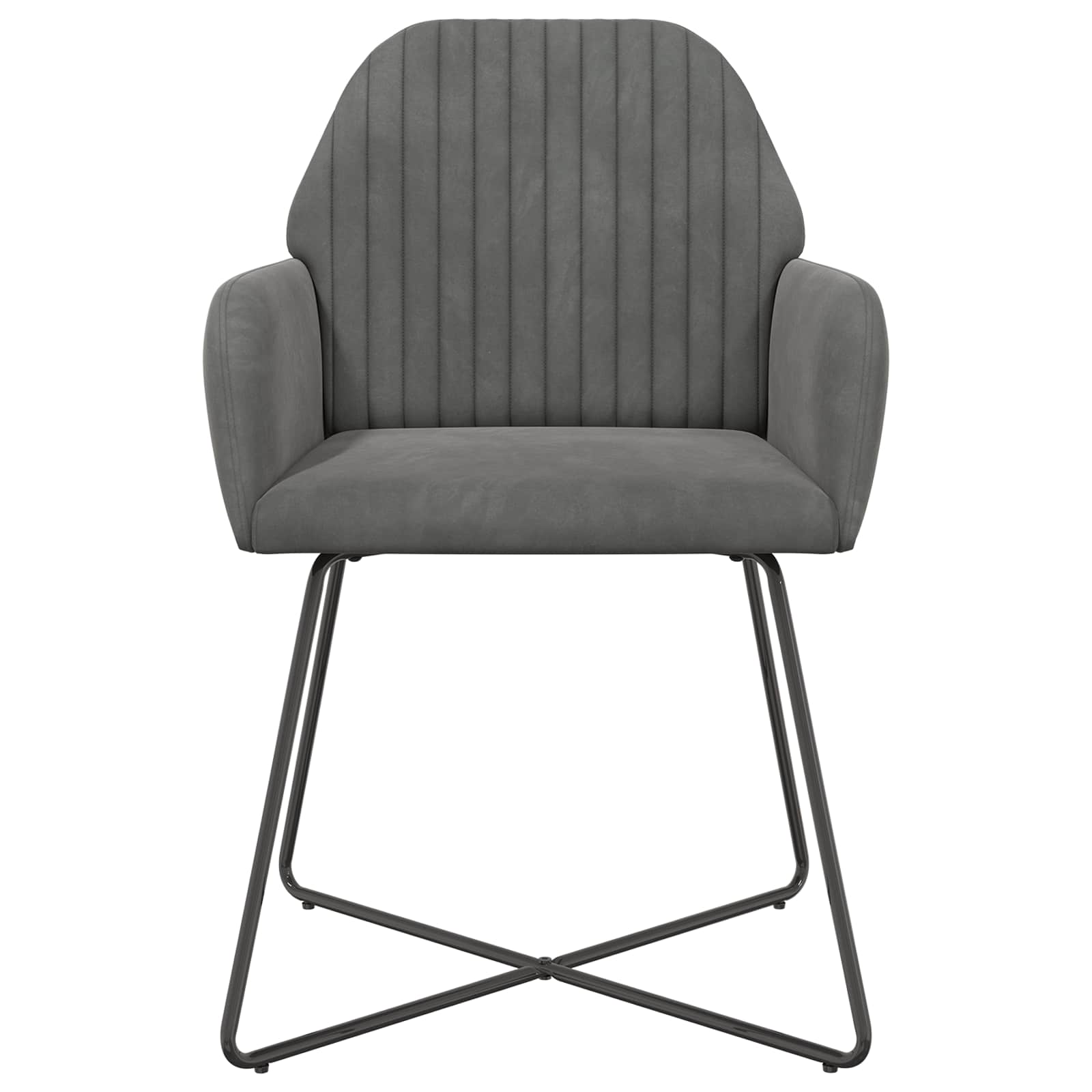 Καρέκλες φαγητού 2 pcs Βελούδο Σκούρο Γκρι 55 x 50 x 84 εκ.