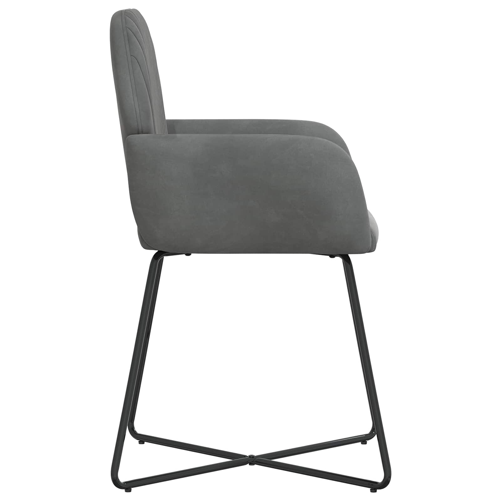 Καρέκλες φαγητού 2 pcs Βελούδο Σκούρο Γκρι 55 x 50 x 84 εκ.