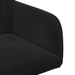 Καρέκλες φαγητού 2 pcs Βελούδο Μαύρο 55 x 50 x 84 εκ. - Pakobazaar