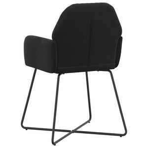 Καρέκλες φαγητού 2 pcs Βελούδο Μαύρο 55 x 50 x 84 εκ. - Pakobazaar