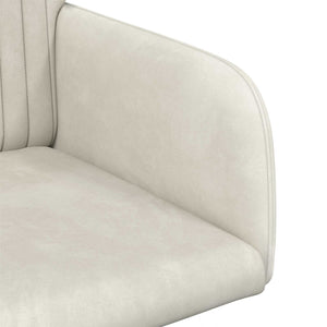 Καρέκλες φαγητού 2 pcs Βελούδο Κρεμ 55 x 50 x 84 εκ. - Pakobazaar
