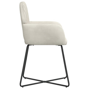 Καρέκλες φαγητού 2 pcs Βελούδο Κρεμ 55 x 50 x 84 εκ. - Pakobazaar