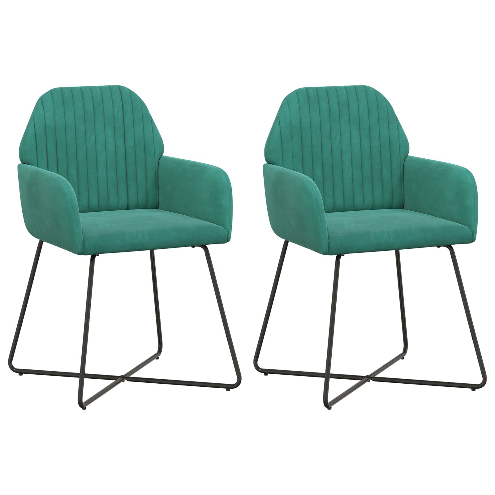 Καρέκλες φαγητού 2 pcs Βελούδο Τιρκουάζ 55 x 50 x 84 εκ. - Pakobazaar