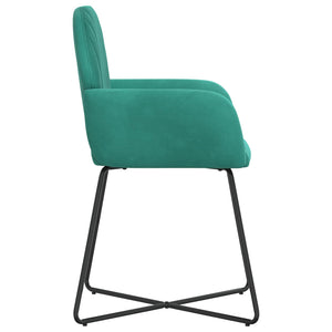 Καρέκλες φαγητού 2 pcs Βελούδο Τιρκουάζ 55 x 50 x 84 εκ. - Pakobazaar