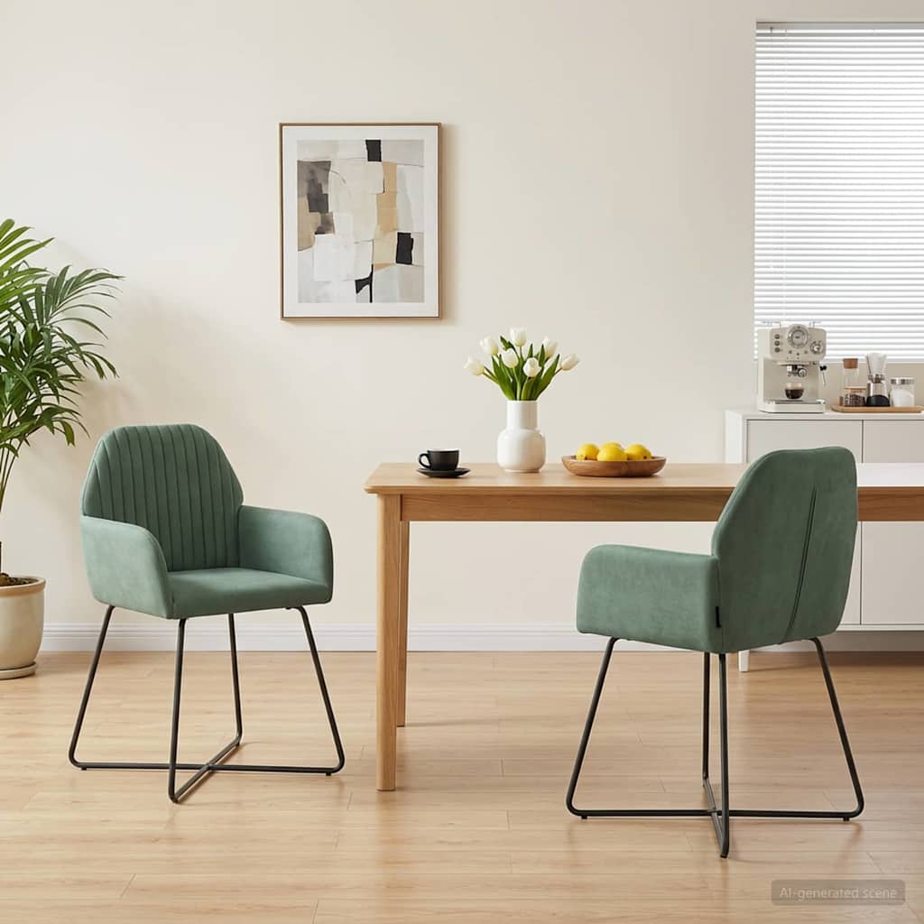 Καρέκλες φαγητού 2 pcs Βελούδο Θαλασσί 55 x 50 x 84 εκ. - Pakobazaar