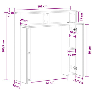 Περίβλημα τζακιού Μαύρη Δρυς 102 x 18 x 100,5 εκ - Pakobazaar