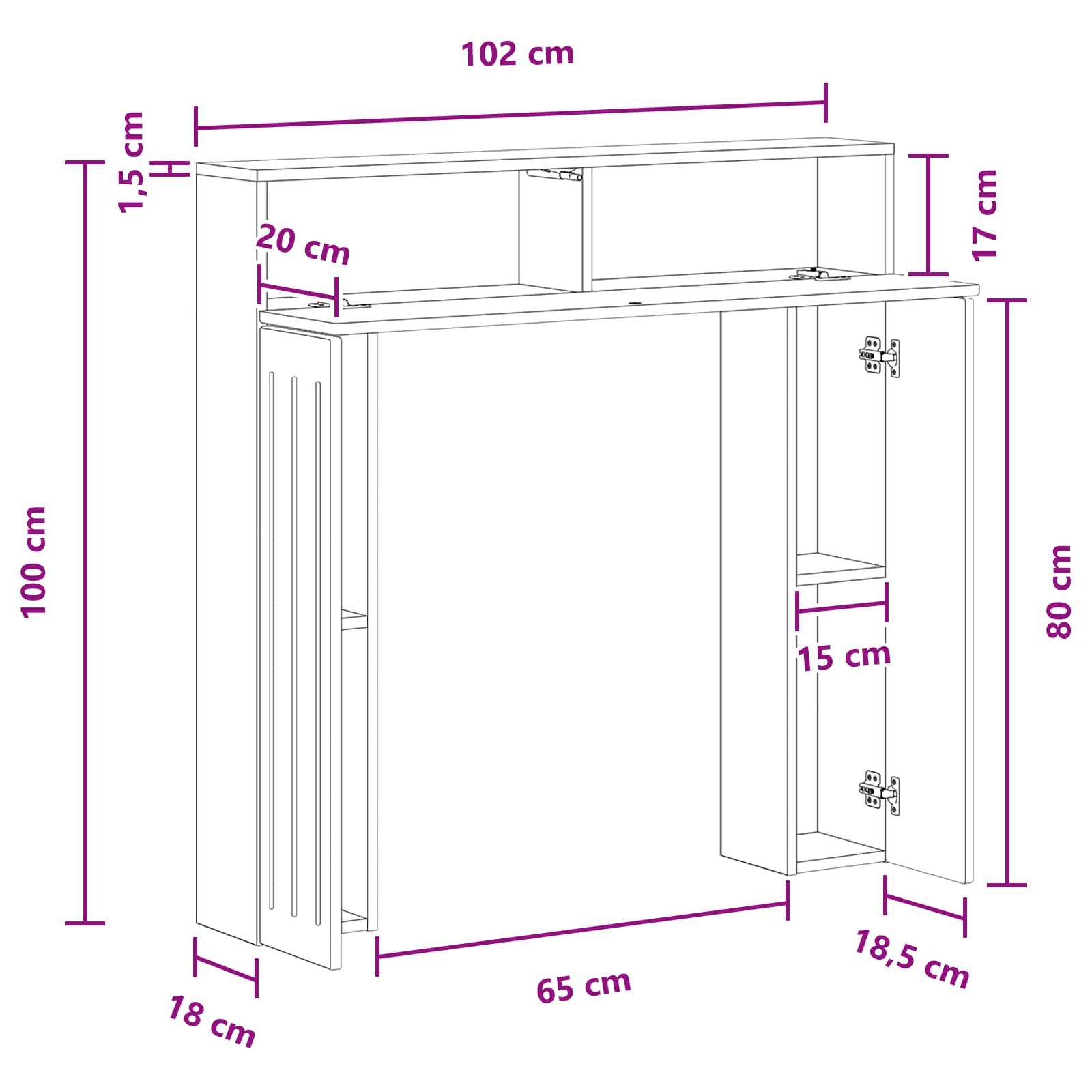 Περίβλημα τζακιού Παλαιωμένο ξύλο 102 x 18 x 100,5 εκ