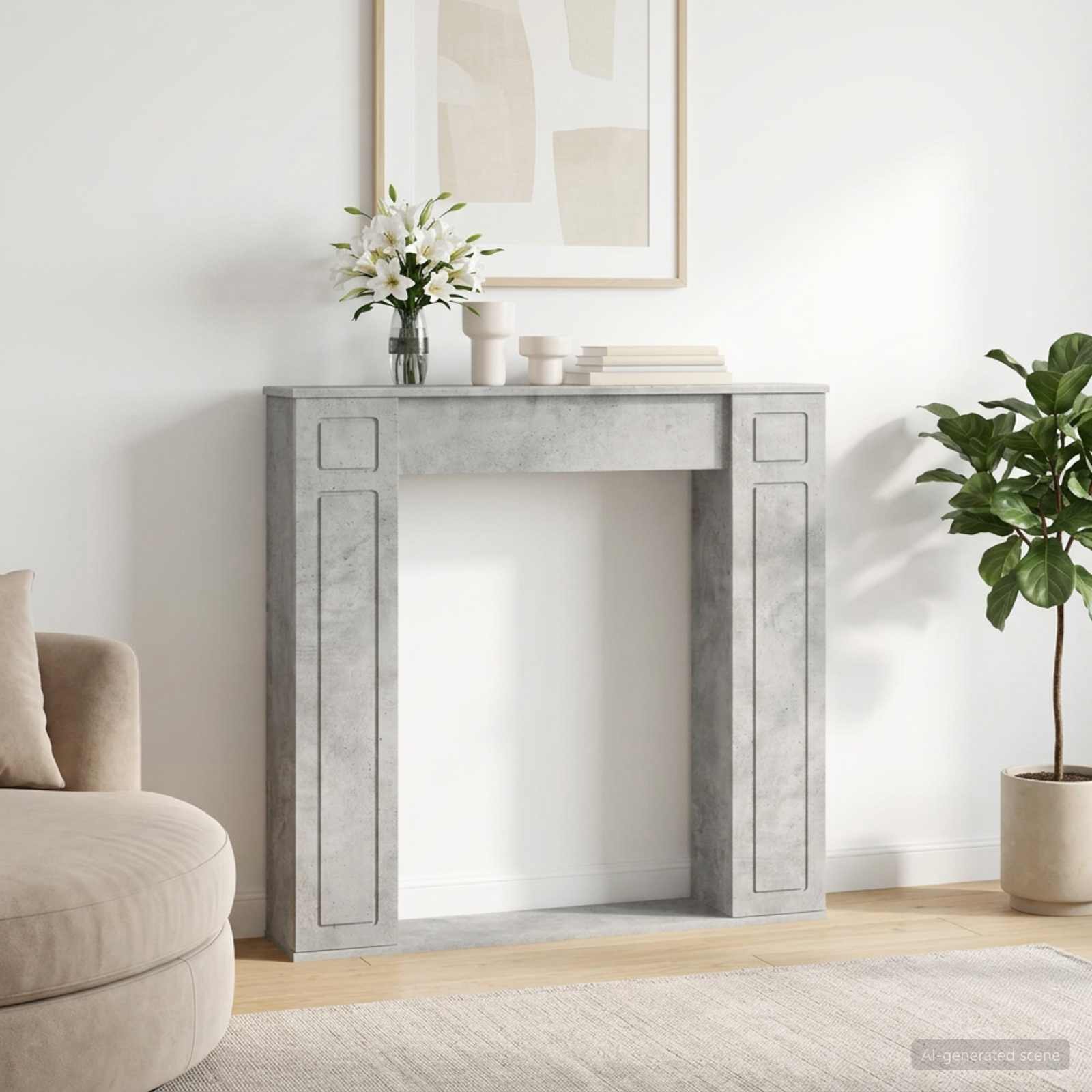 Περίβλημα τζακιού Γκρι Σκυροδέματος 100 x 20 x 100 cm - Pakobazaar