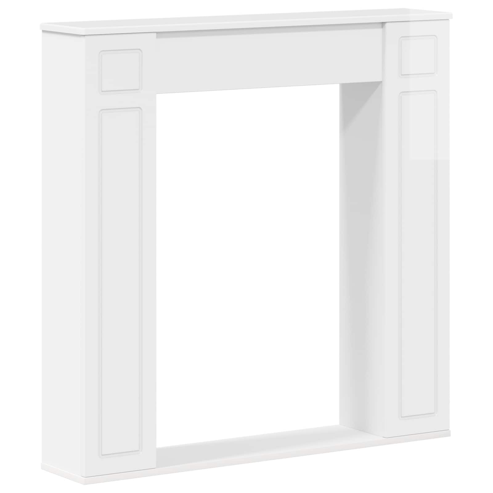 Περίβλημα τζακιού Γυαλιστερό Λευκό 100 x 20 x 100 cm