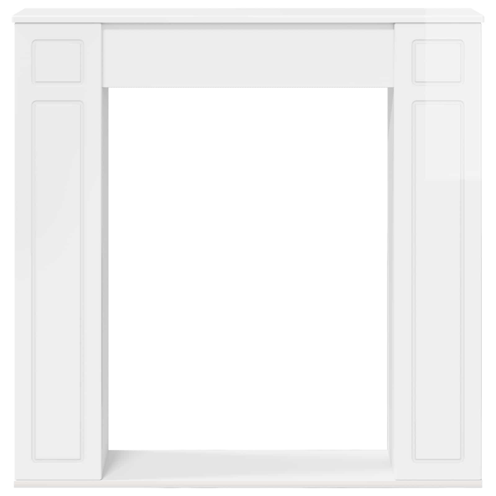 Περίβλημα τζακιού Γυαλιστερό Λευκό 100 x 20 x 100 cm