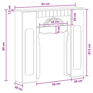 Περίβλημα τζακιού Sonoma Δρυς 93 x 20 x 89 εκ - Pakobazaar