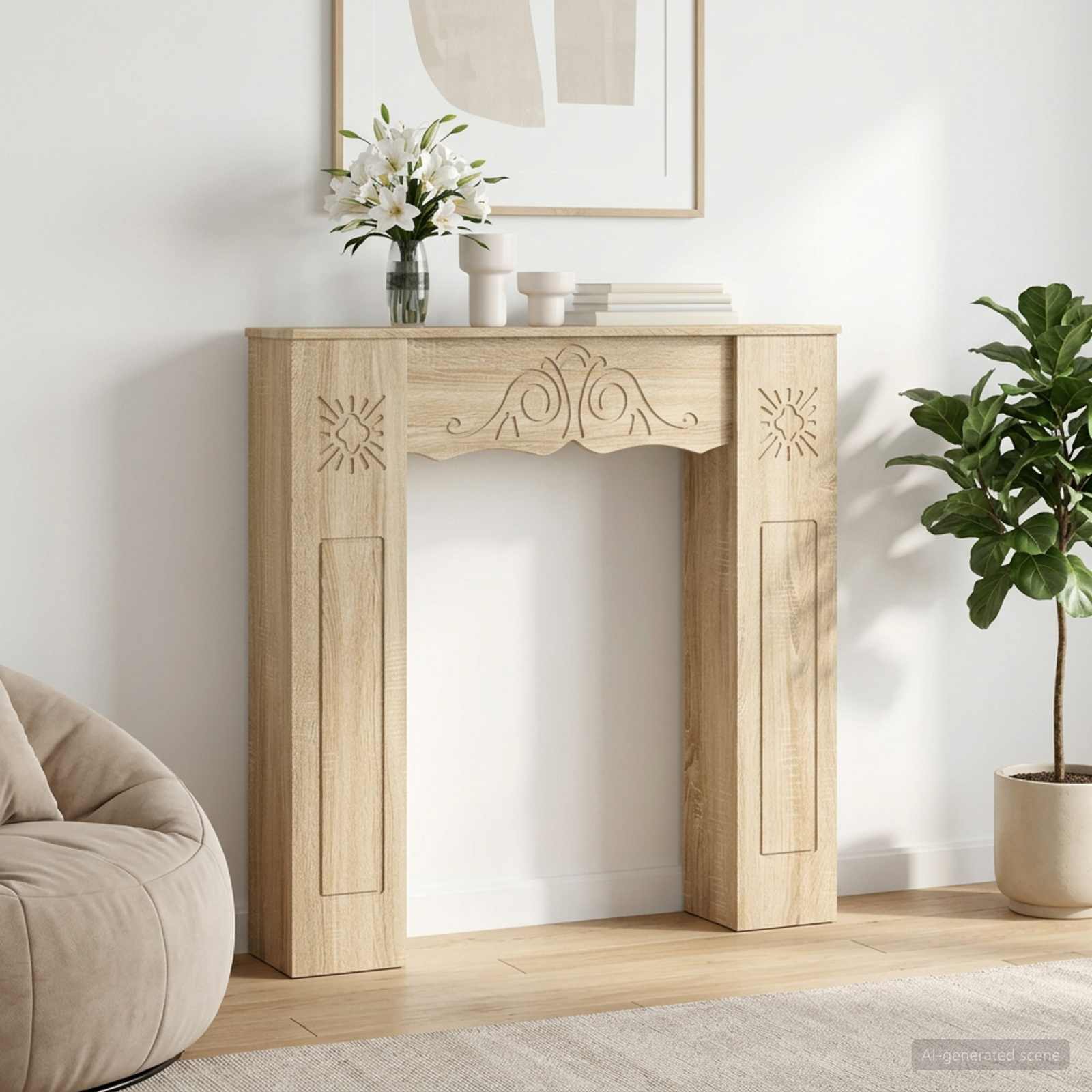 Περίβλημα τζακιού Sonoma Δρυς 102 x 20 x 102 εκ - Pakobazaar