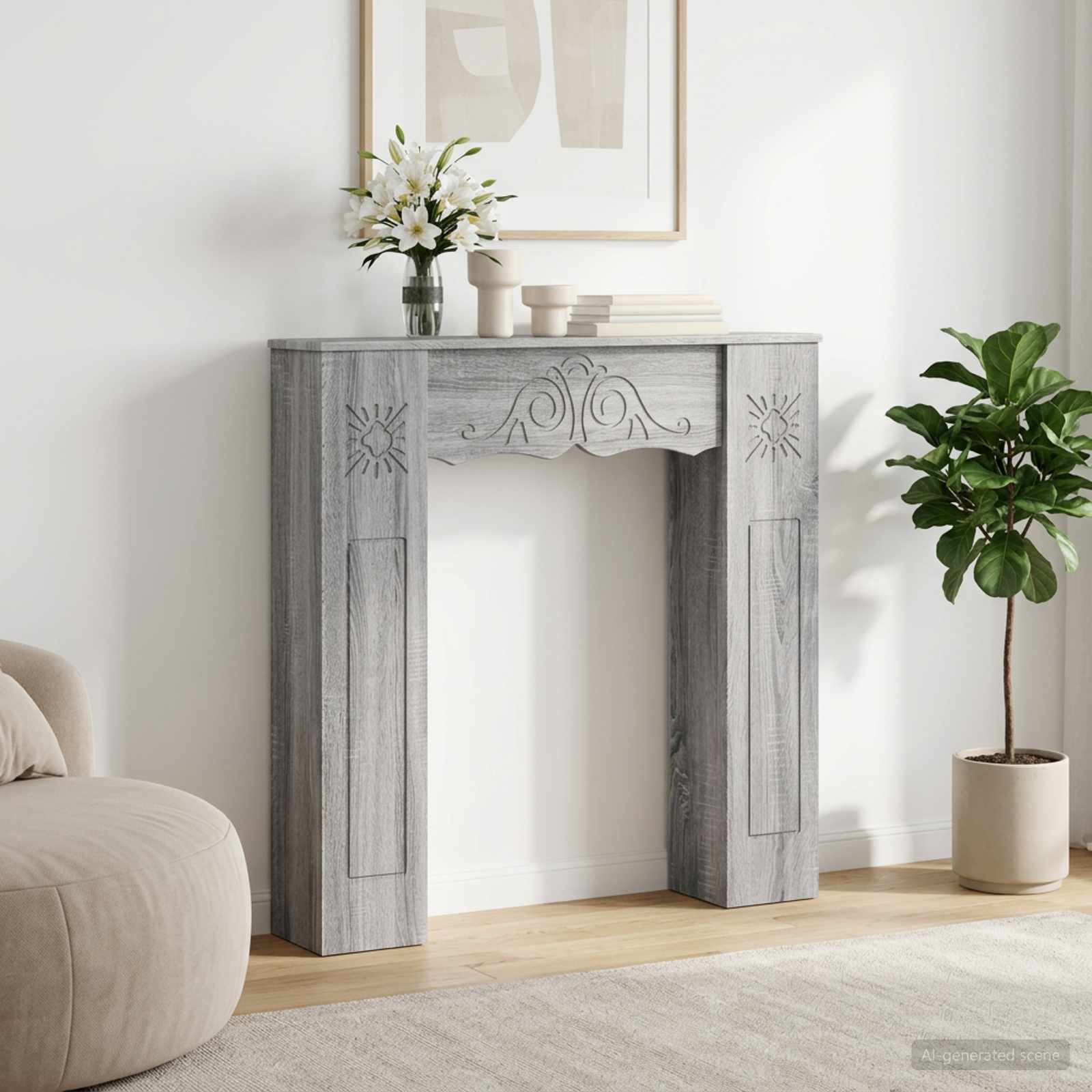 Περίβλημα τζακιού Γκρι Sonoma 102 x 20 x 102 εκ - Pakobazaar
