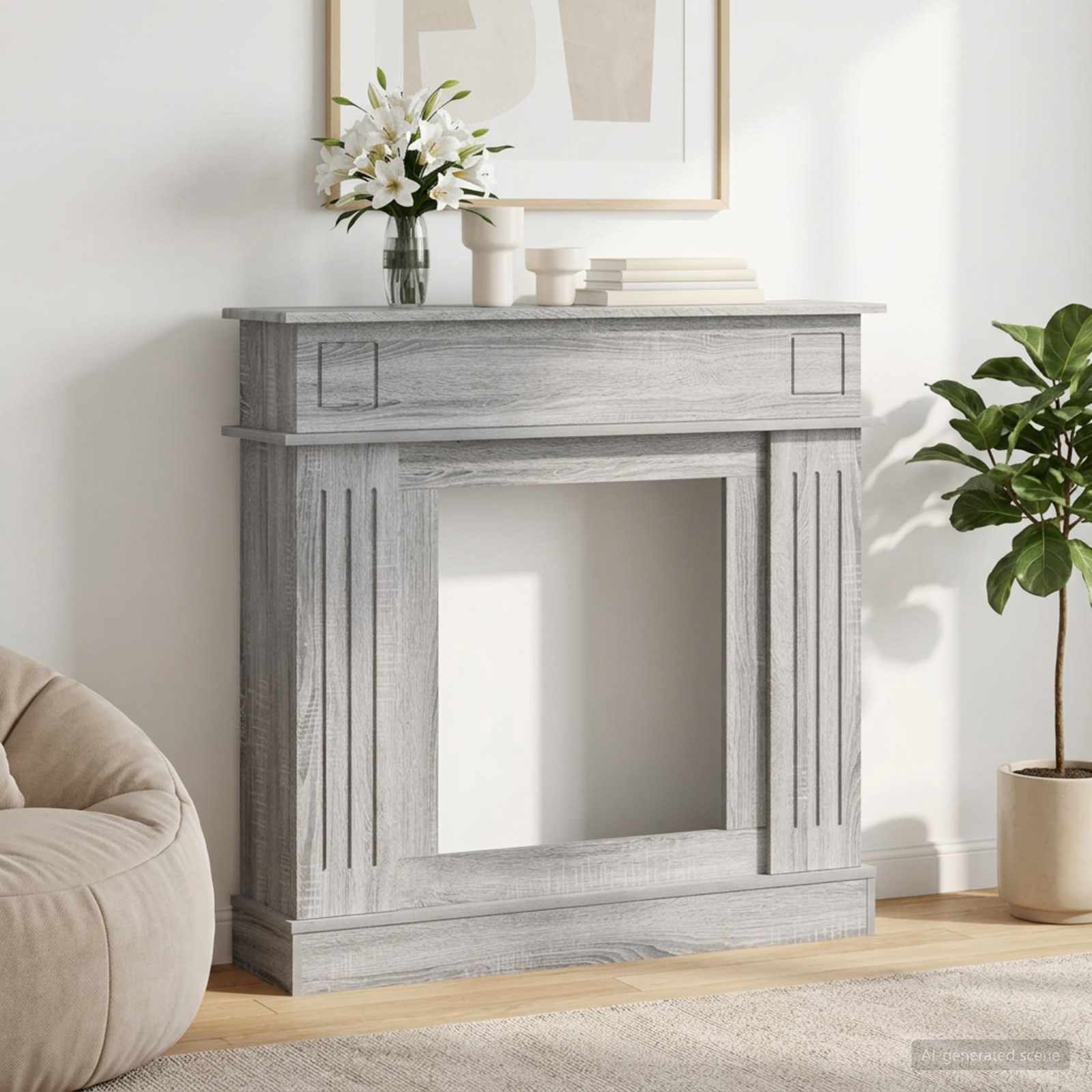 Περίβλημα τζακιού Γκρι Sonoma 102 x 26 x 100 εκ - Pakobazaar