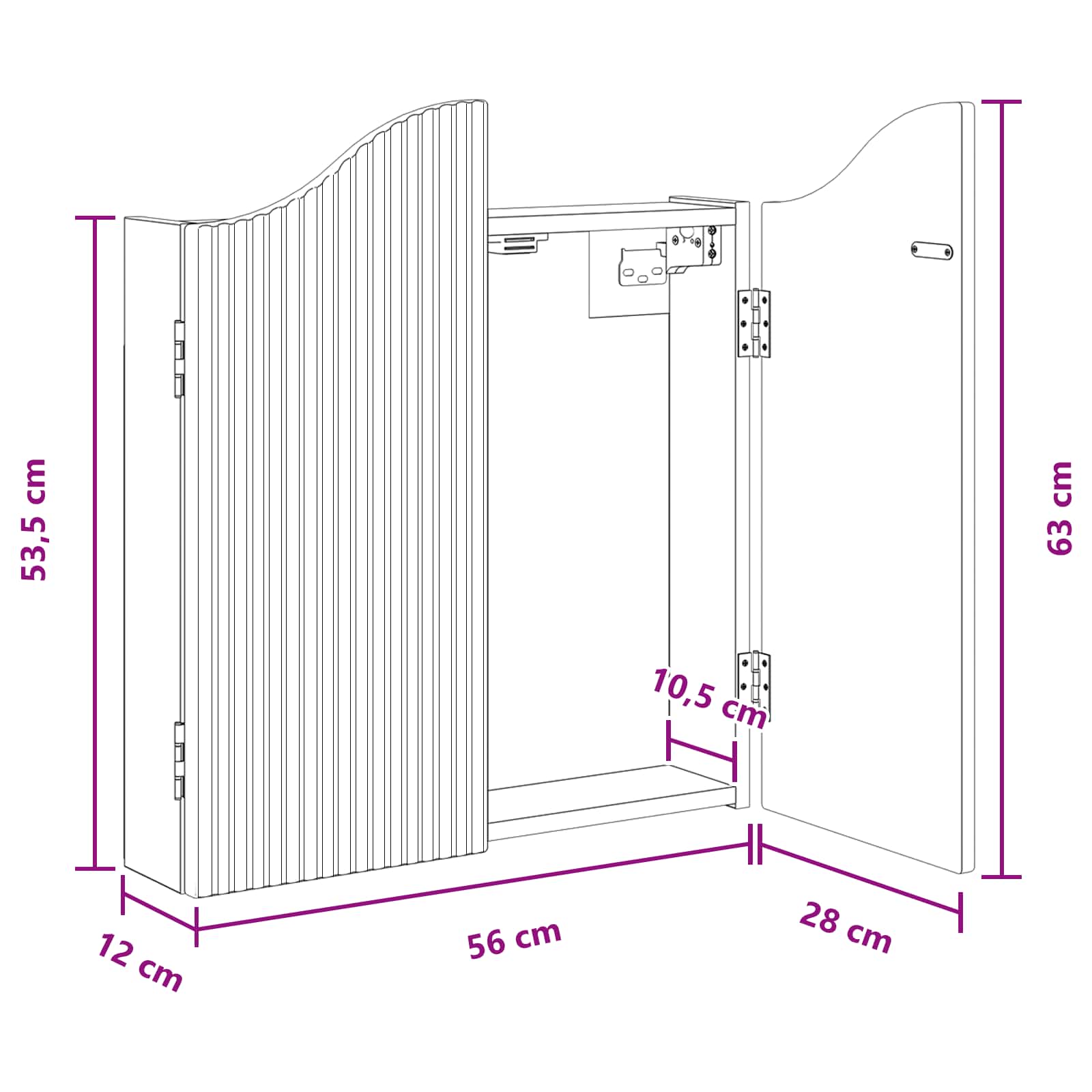 Ντουλάπα Πινάκων Βελών Γκρι Sonoma 56 x 12 x 63 εκ - Pakobazaar