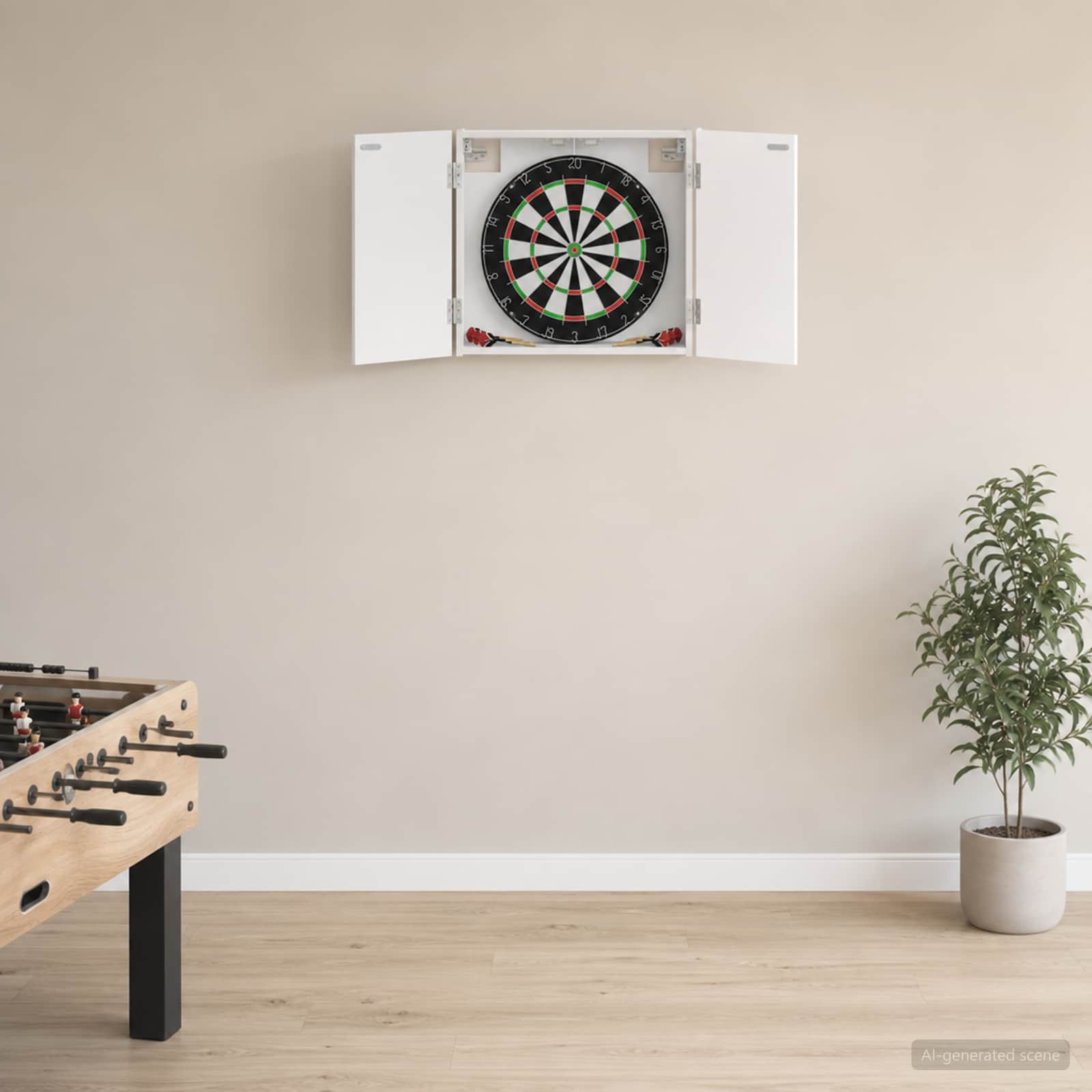 Ντουλάπα Πινάκων Βελών Λευκό 56 x 12 x 53,5 εκ. - Pakobazaar