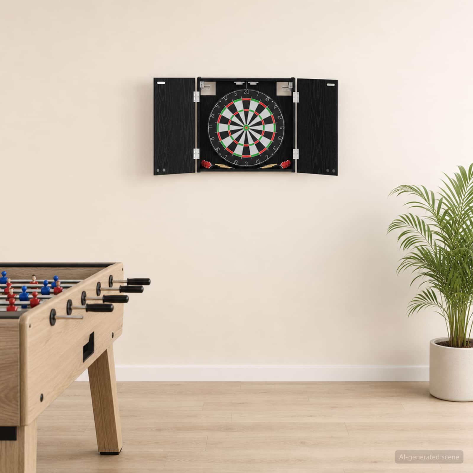 Ντουλάπα Πινάκων Βελών Μαύρη Δρυς 56 x 12 x 53,5 εκ. - Pakobazaar