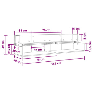 Γραφείο Στούντιο Μαύρη Δρυς 152 x 40 x 19,5 εκ. - Pakobazaar
