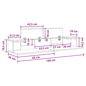Γραφείο Στούντιο Μαύρη Δρυς 130 x 36 x 19,5 εκ.