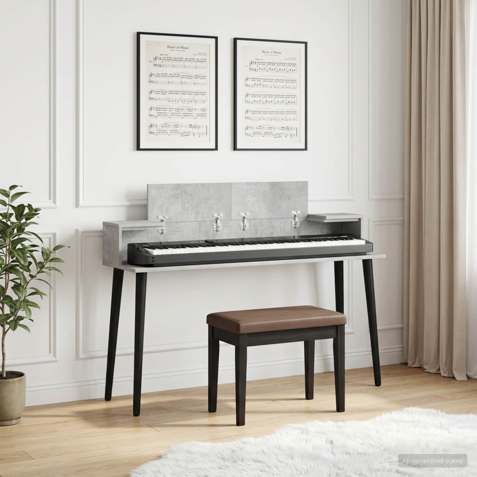 Γραφείο Στούντιο Γκρι Σκυροδέματος 130 x 36 x 19,5 εκ.