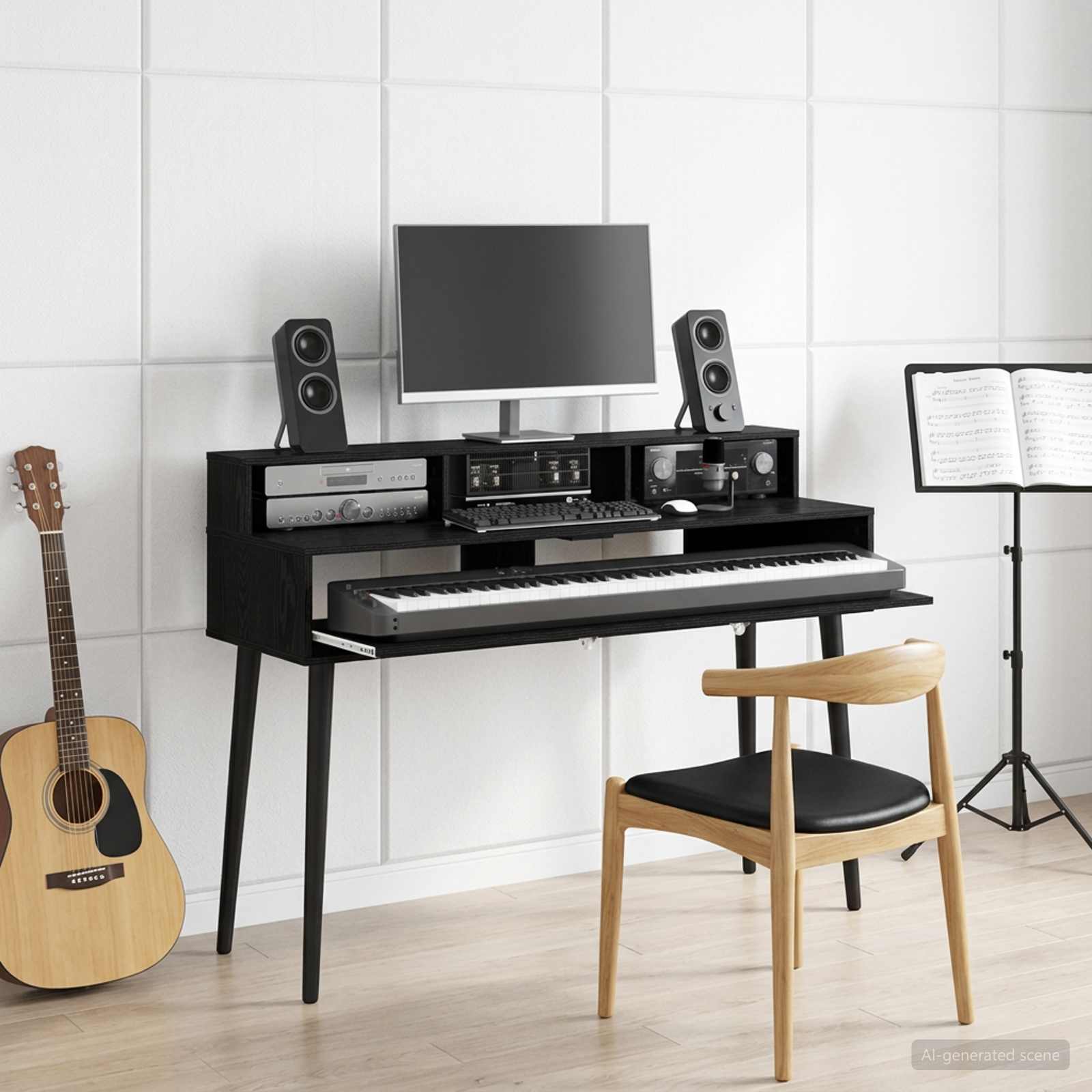 Γραφείο Στούντιο Μαύρη Δρυς 152 x 42,5 x 36 εκ - Pakobazaar
