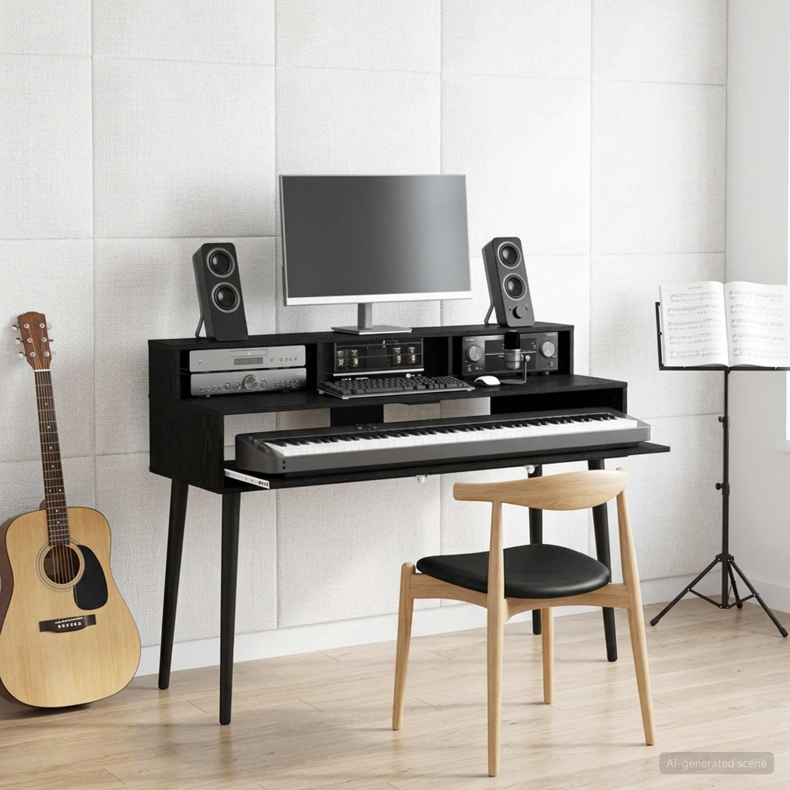 Γραφείο Στούντιο Μαύρη Δρυς 130 x 42,5 x 36 εκ - Pakobazaar