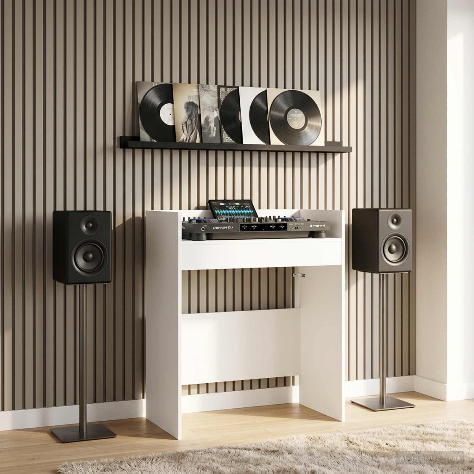 Πίνακας DJ Λευκό 102 x 45 x 102 εκ. Επεξεργασμένο Ξύλο - Pakobazaar