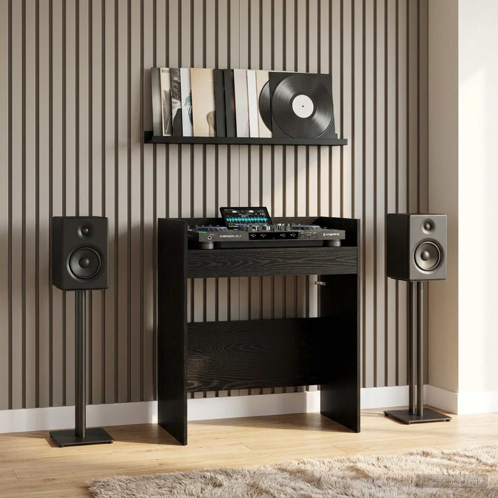 Πίνακας DJ Μαύρη Δρυς 102 x 45 x 102 εκ. Επεξεργασμένο Ξύλο - Pakobazaar