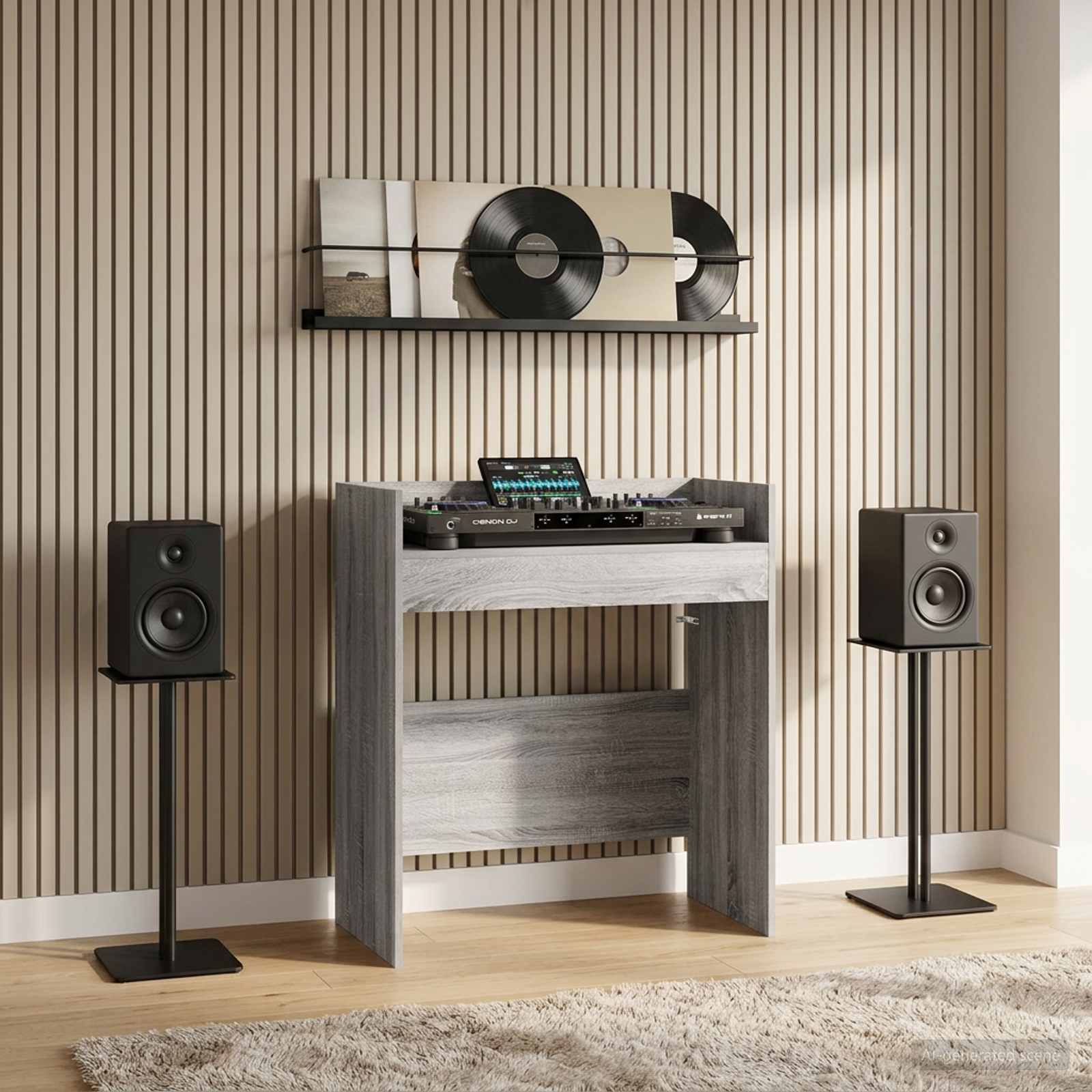 Πίνακας DJ Γκρι Sonoma 102 x 45 x 102 εκ. Επεξεργασμένο Ξύλο - Pakobazaar