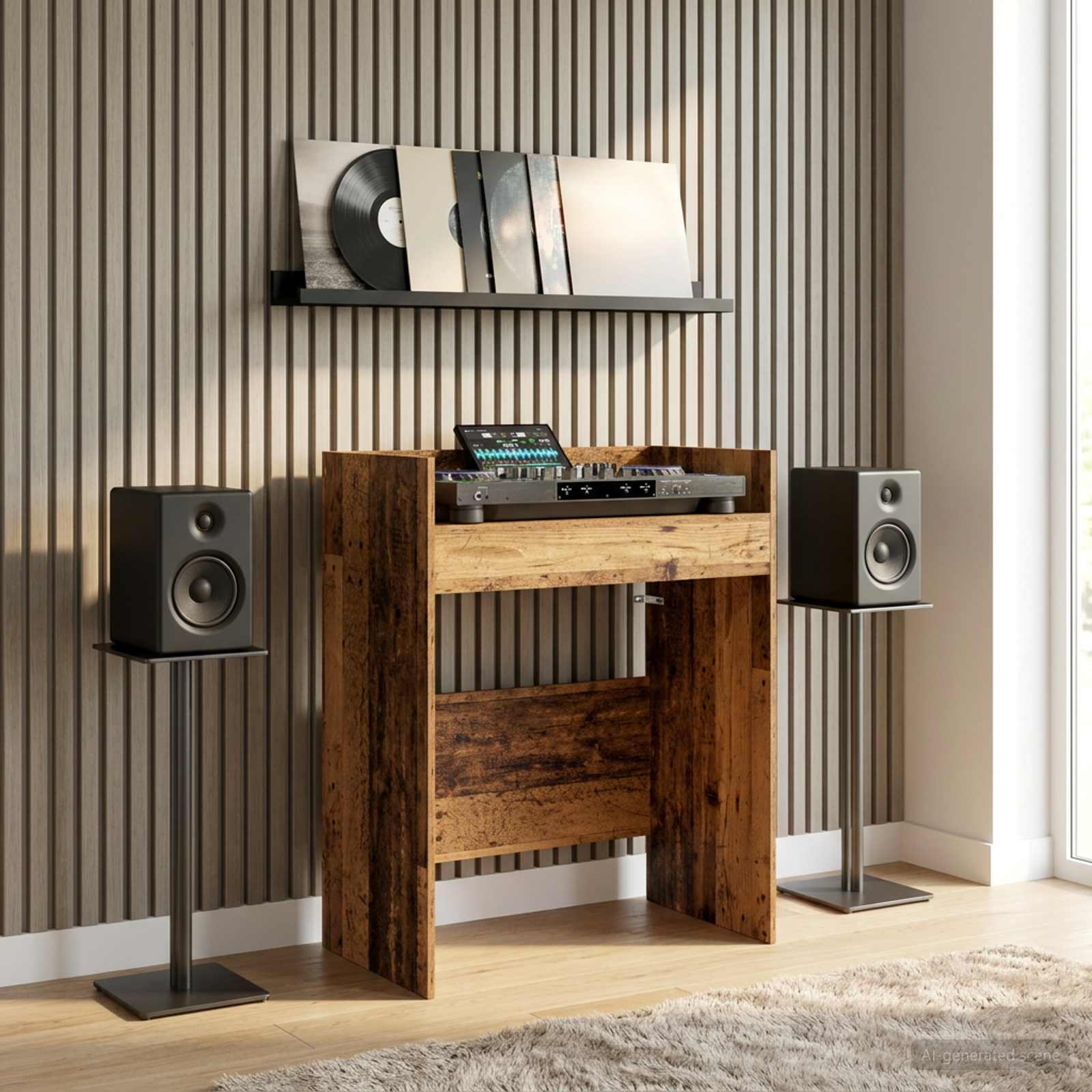 Πίνακας DJ Παλαιωμένο ξύλο 102 x 45 x 102 εκ. - Pakobazaar
