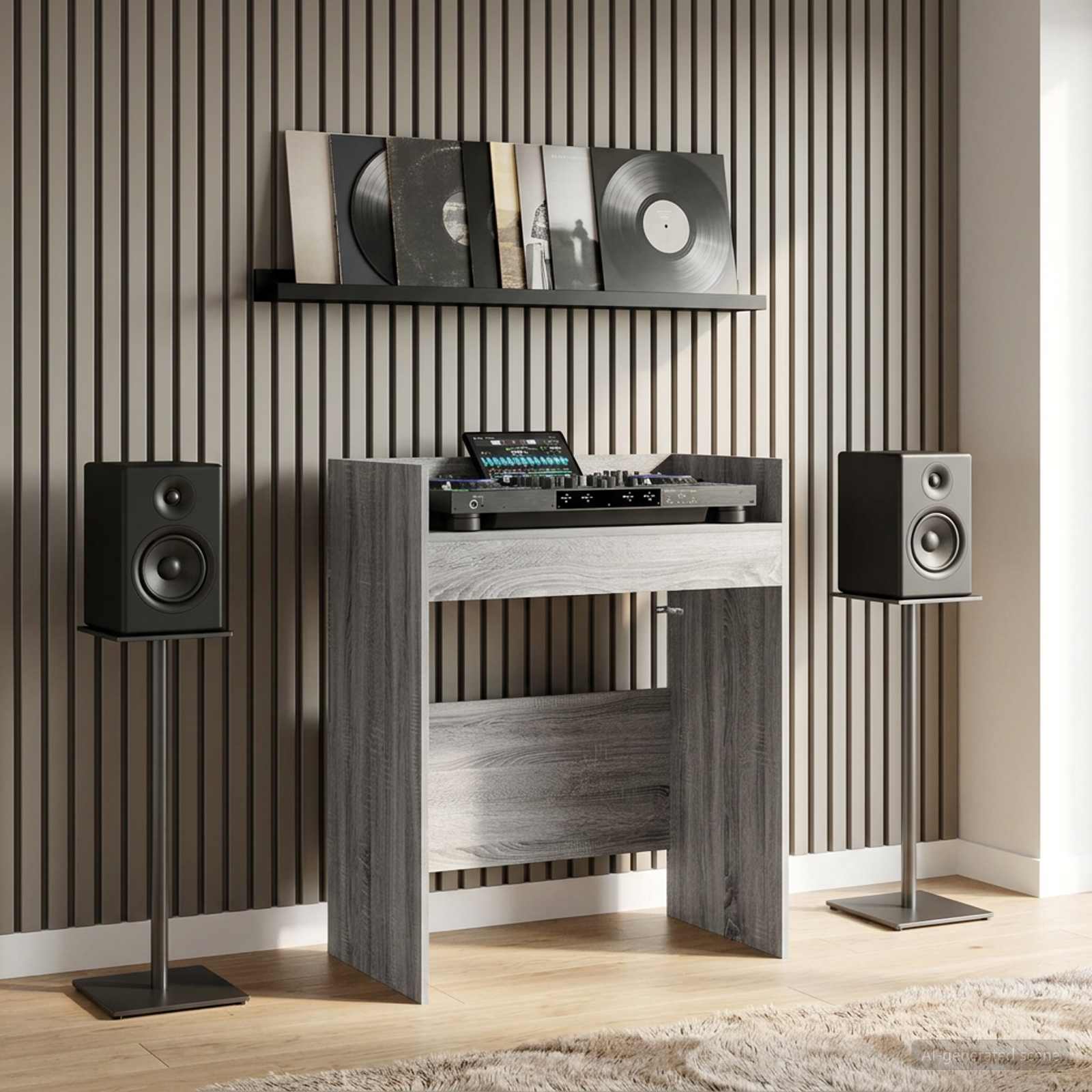 Πίνακας DJ Γκρι Sonoma 82 x 45 x 102 εκ. Επεξεργασμένο Ξύλο