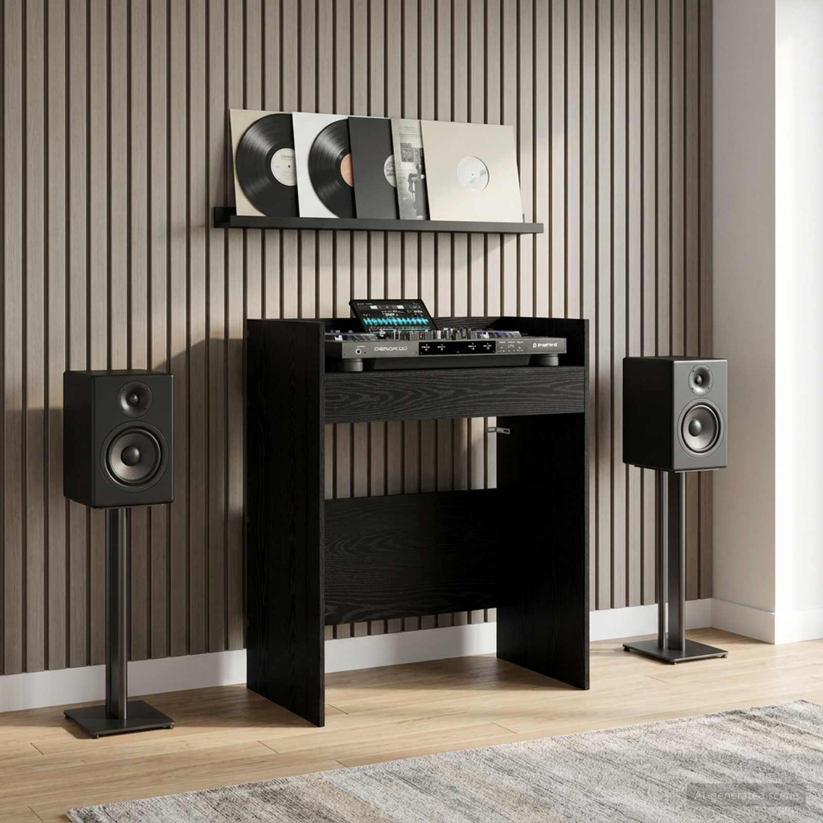 Πίνακας DJ Μαύρη Δρυς 62 x 45 x 102 εκ. Επεξεργασμένο Ξύλο