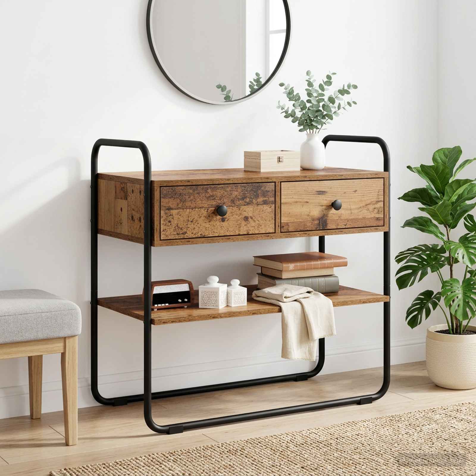 Τραπέζι κονσόλας Παλαιωμένο ξύλο 80 x 40 x 75 εκ.