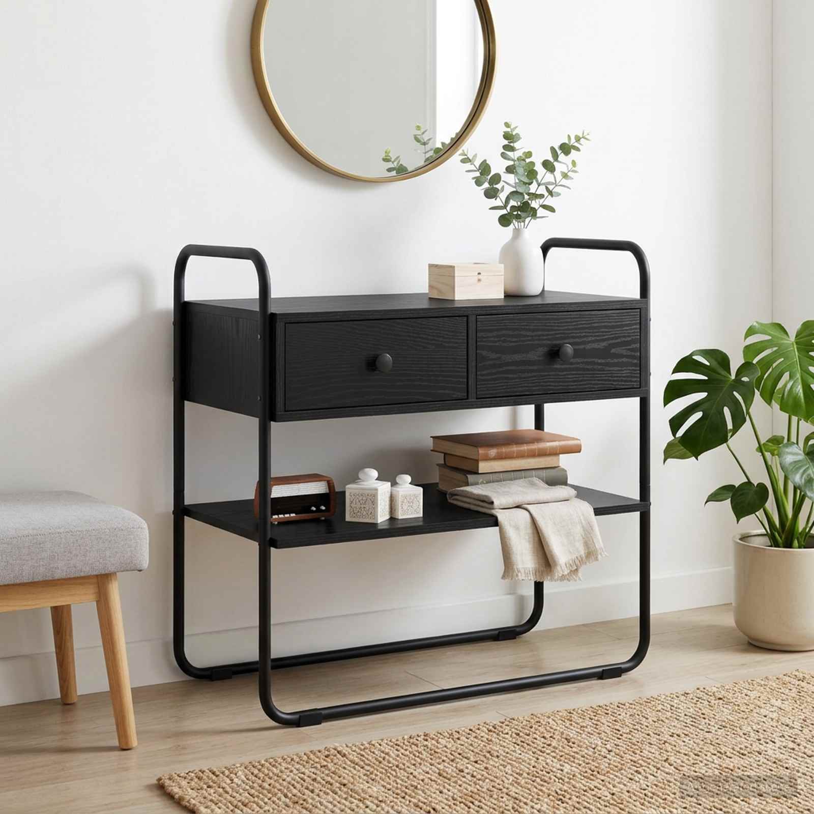 Τραπέζι κονσόλας Μαύρη Δρυς 100 x 40 x 75 cm Επεξεργασμένο Ξύλο