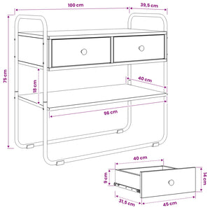 Τραπέζι κονσόλας Μαύρη Δρυς 100 x 40 x 75 cm Επεξεργασμένο Ξύλο - Pakobazaar