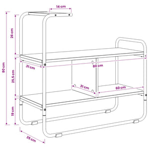 Τραπέζι κονσόλας Μαύρη Δρυς 80 x 35 x 75 cm Επεξεργασμένο Ξύλο - Pakobazaar
