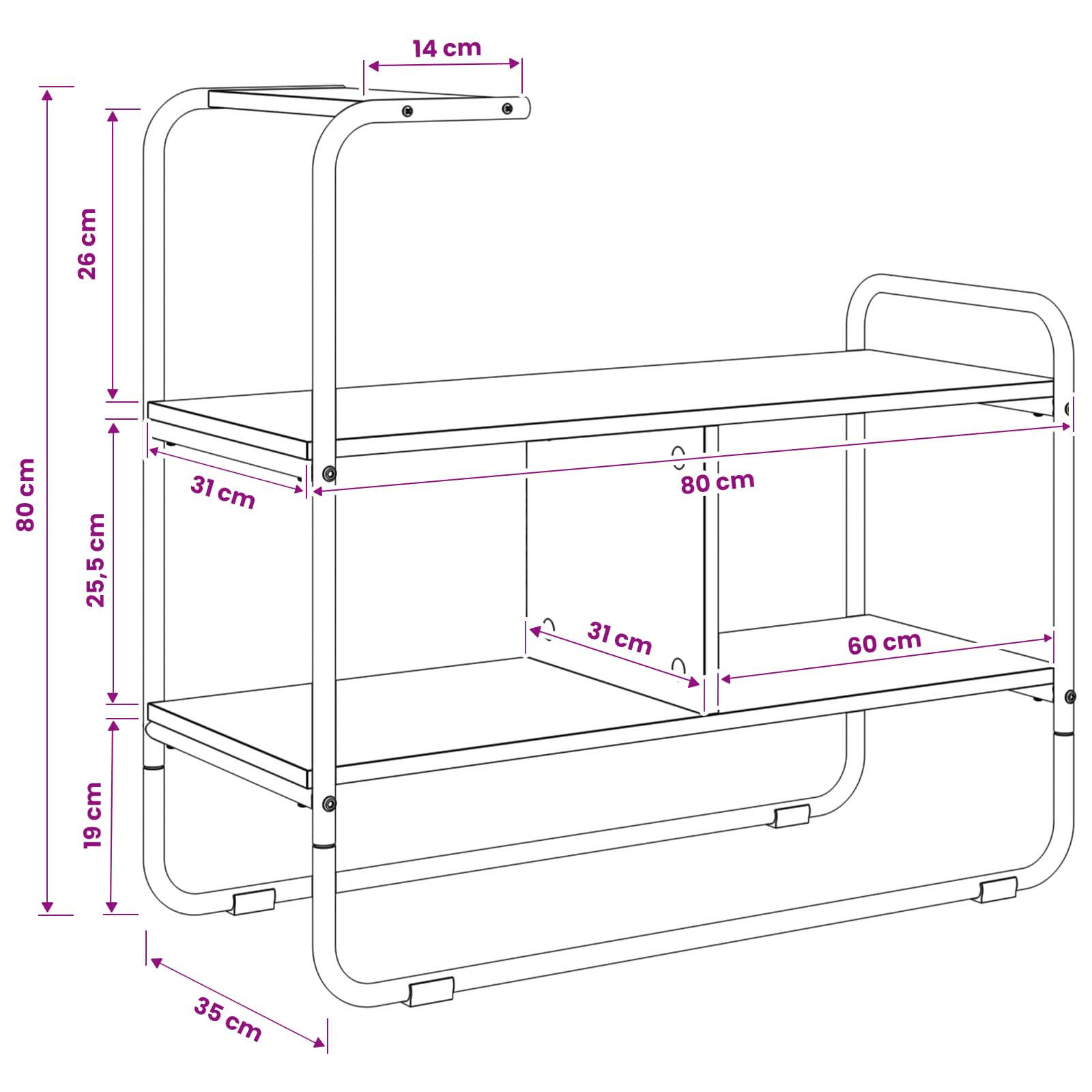 Τραπέζι κονσόλας Παλαιωμένο ξύλο 80 x 35 x 75 cm