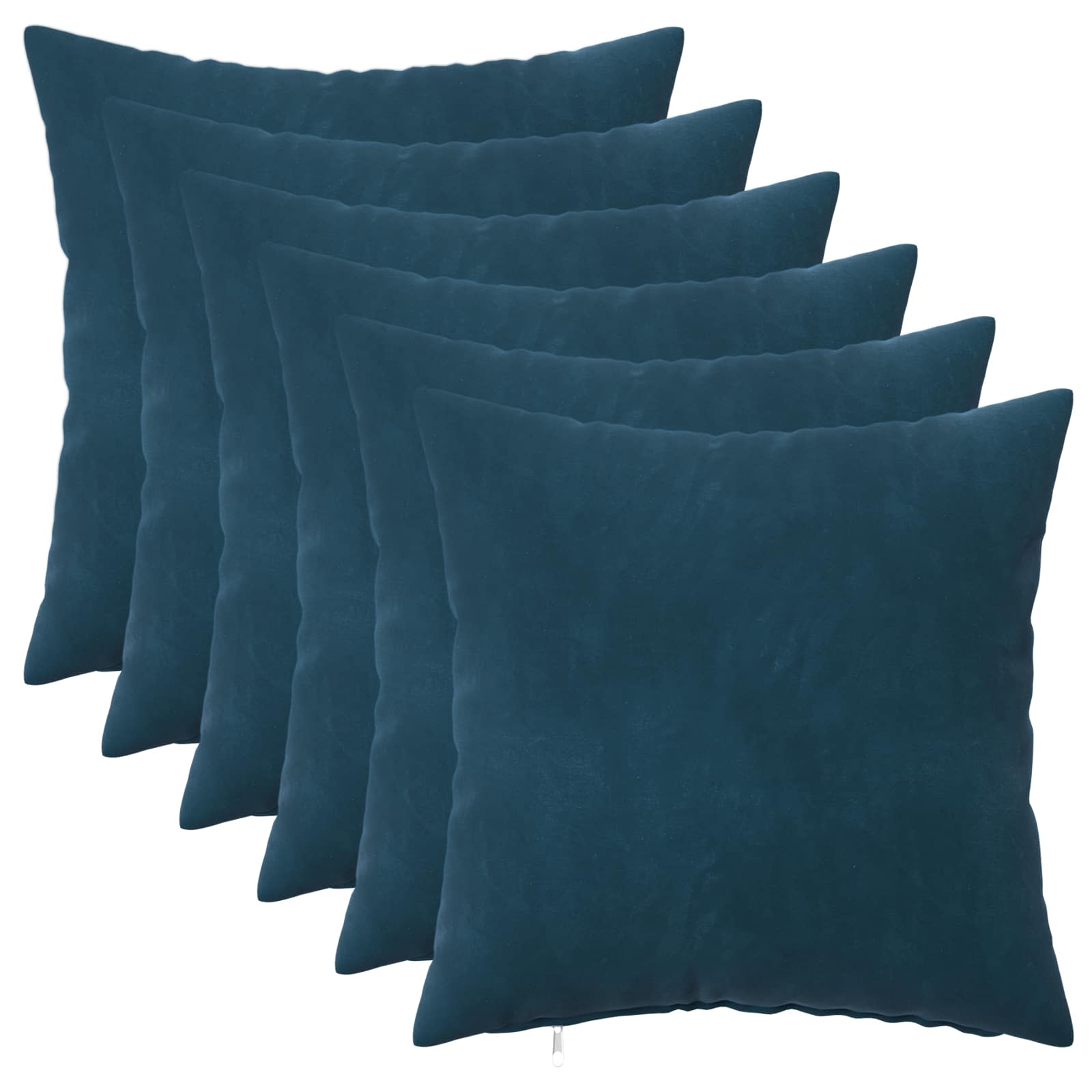 Κάλυμμα Μαξιλαριού 6 pcs HEERLEN Μπλε 30 x 30 cm Βελούδο