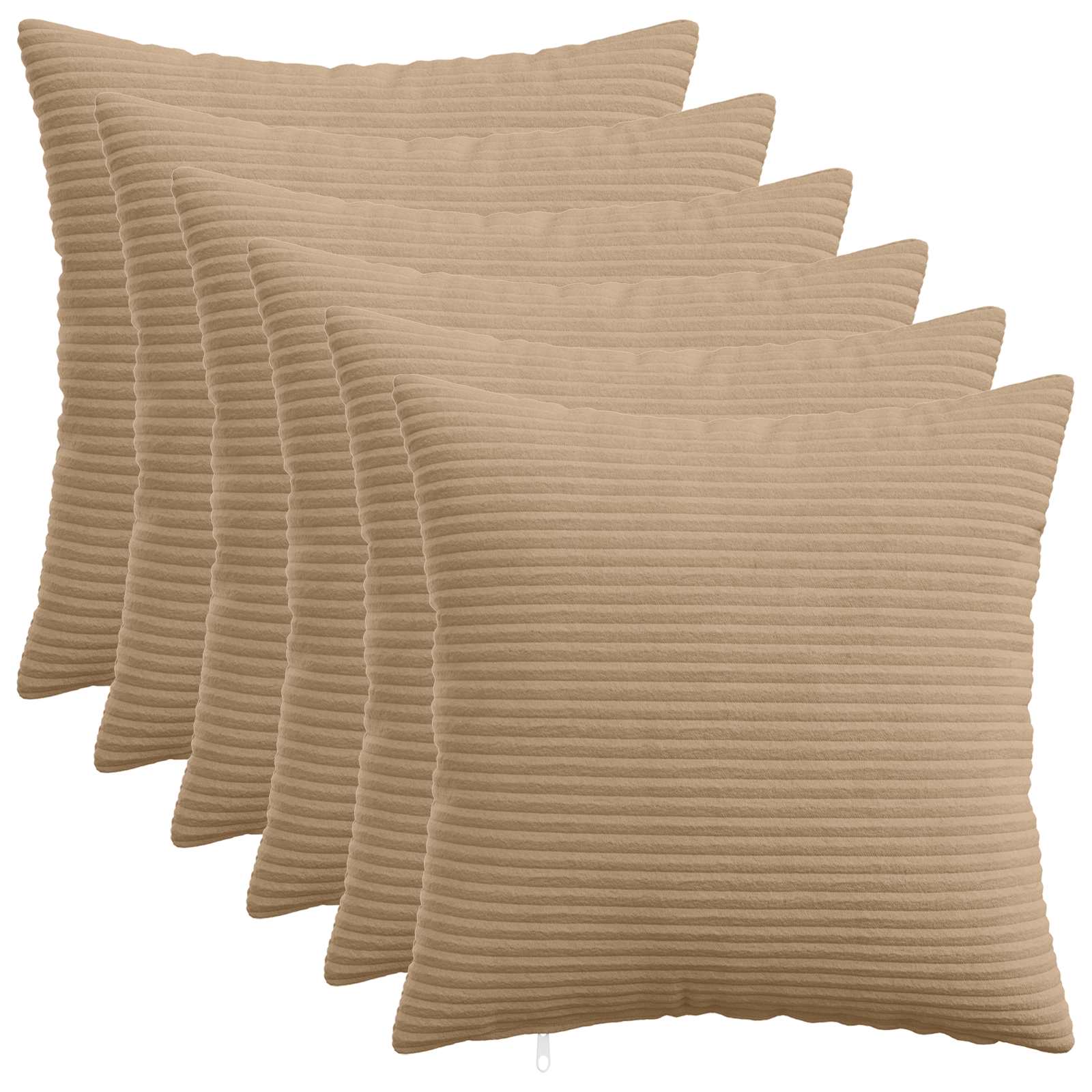 Κάλυμμα Μαξιλαριού 6 pcs HEERLEN Καφέ 30 x 30 cm κορντουρόι