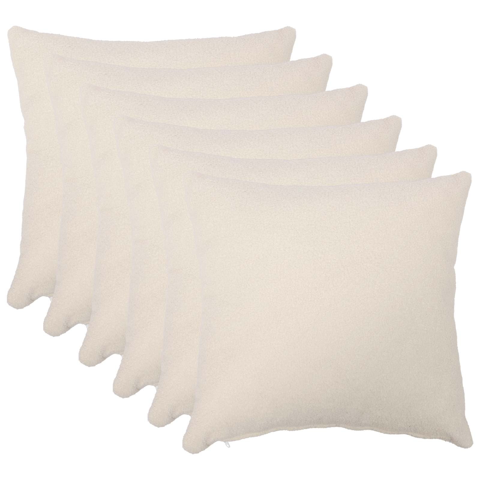 Κάλυμμα Μαξιλαριού 6 pcs HEERLEN Κρεμ 30 x 30 cm Μπουκλέ