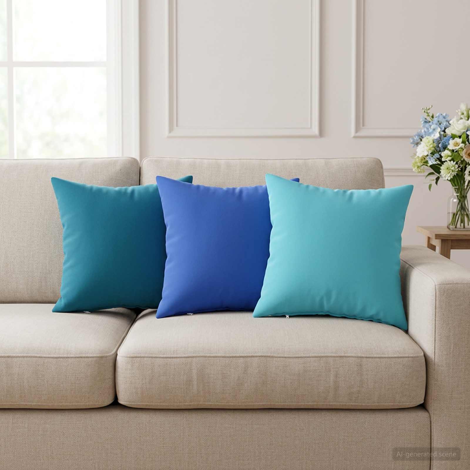 Κάλυμμα Μαξιλαριού 6 pcs HEERLEN Βασιλικό Μπλε 35 x 35 cm - Pakobazaar