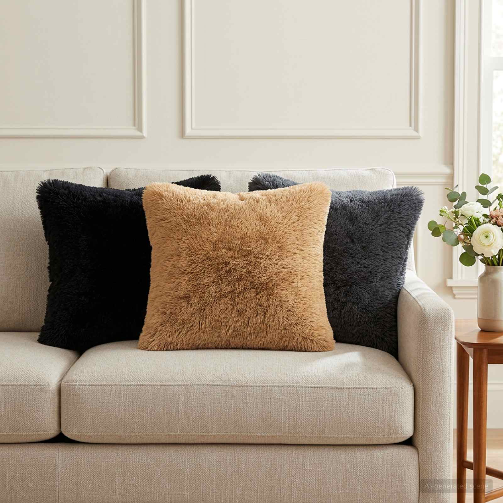 Κάλυμμα Μαξιλαριού 2 pcs HEERLEN Μαύρο 30 x 30 cm PV Φλίς - Pakobazaar