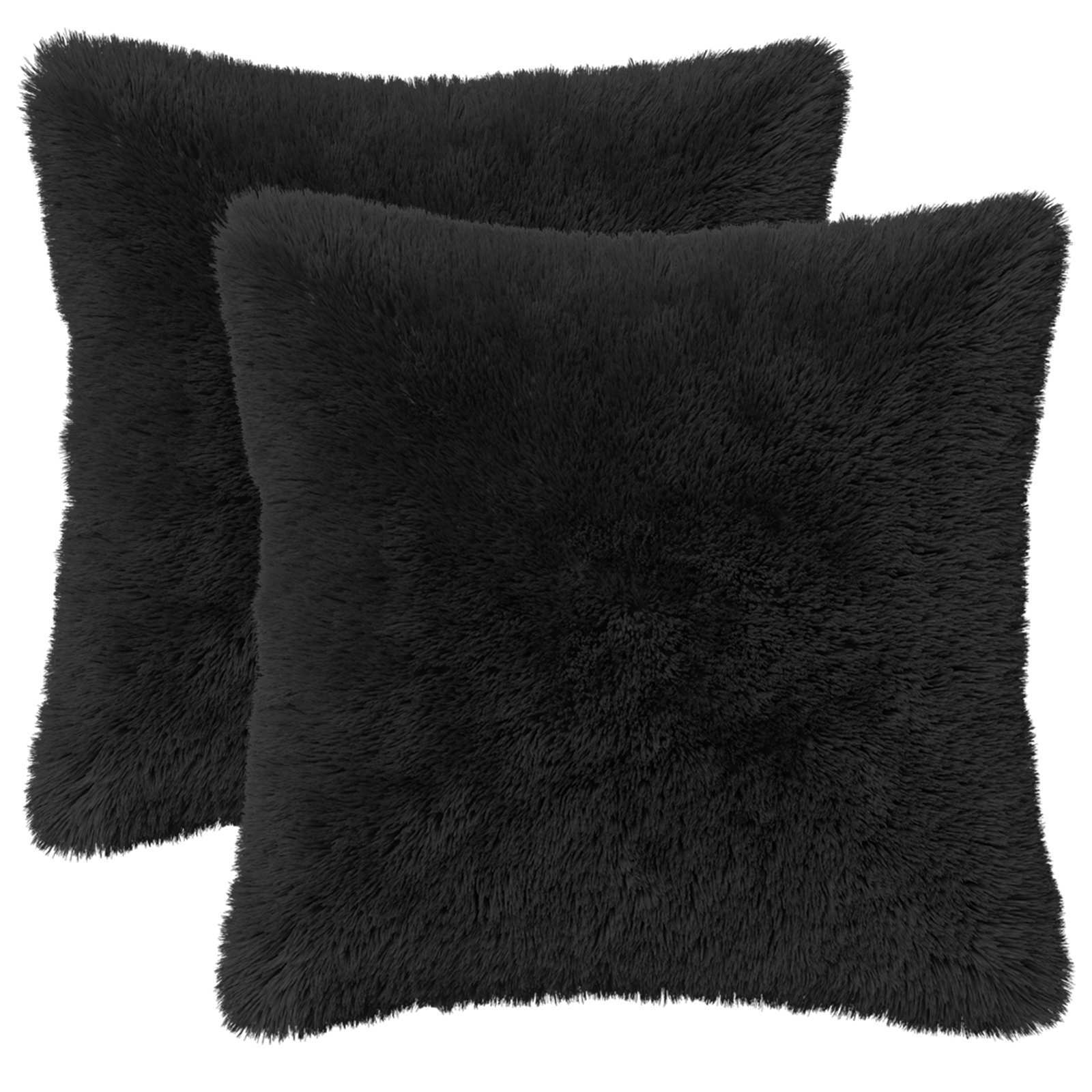 Κάλυμμα Μαξιλαριού 2 pcs HEERLEN Μαύρο 30 x 30 cm PV Φλίς - Pakobazaar
