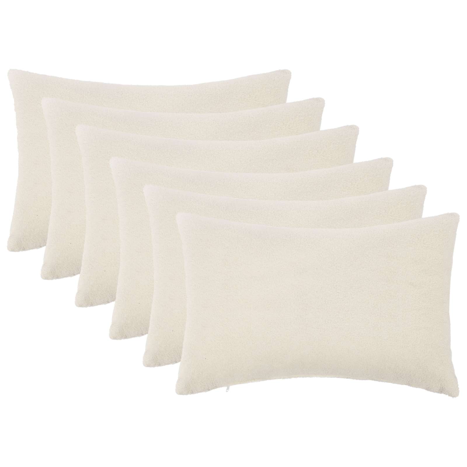 Κάλυμμα Μαξιλαριού 6 pcs HEERLEN Κρεμ 30 x 50 cm Μπουκλέ - Pakobazaar