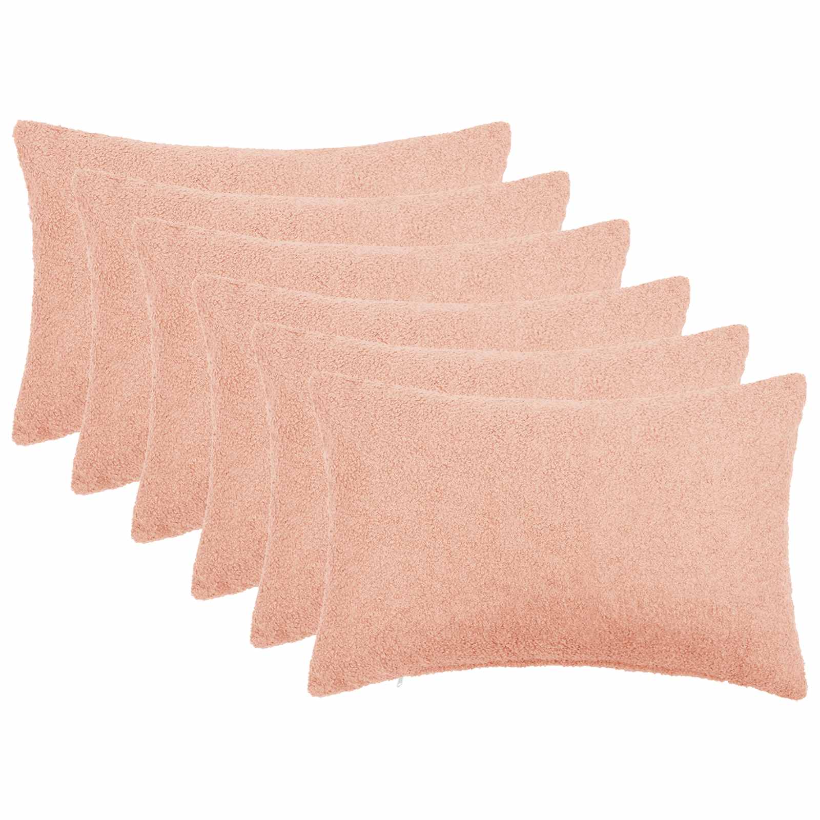 Κάλυμμα Μαξιλαριού 6 pcs HEERLEN Ροζ 30 x 50 cm Μπουκλέ - Pakobazaar