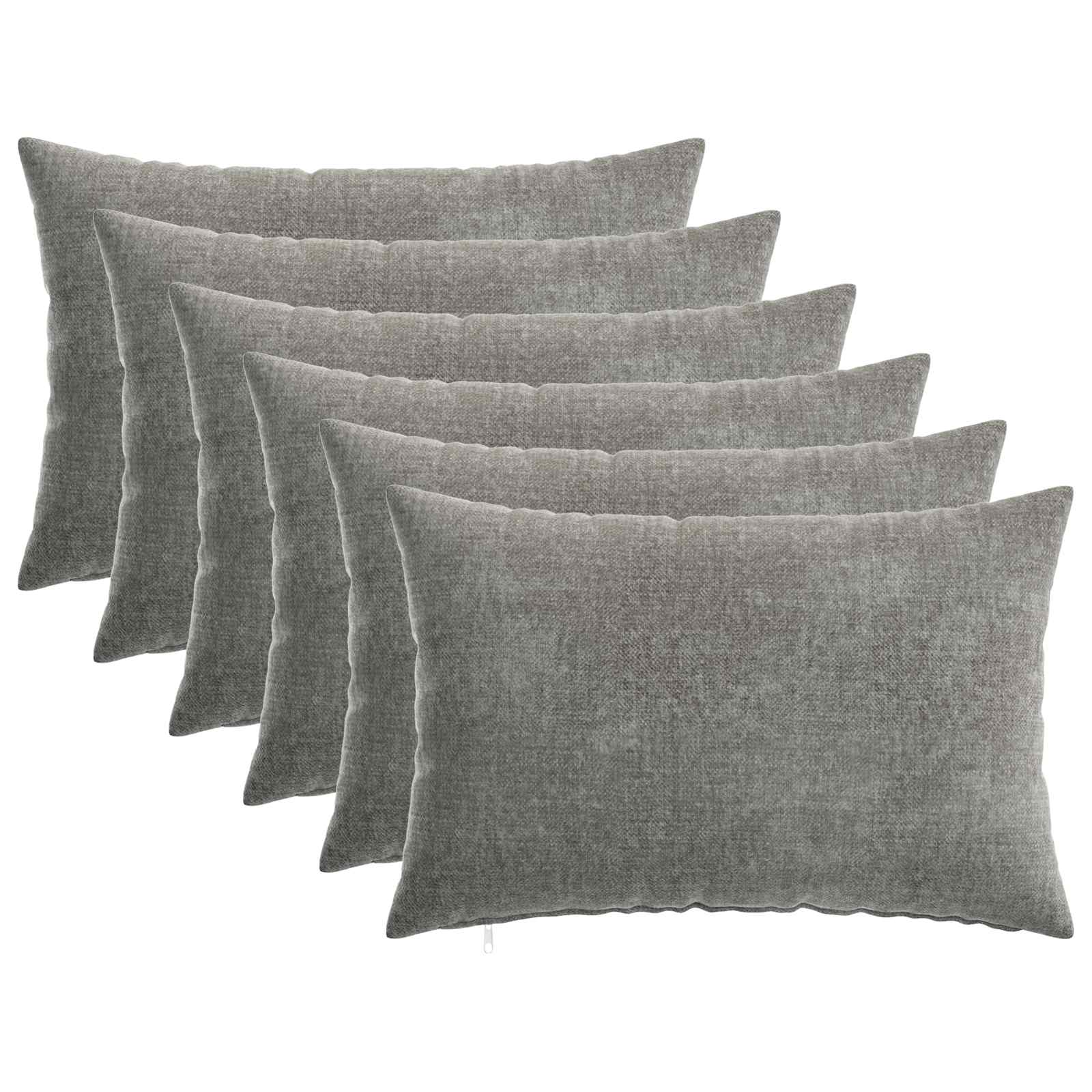 Κάλυμμα Μαξιλαριού 6 pcs HEERLEN Σκούρο Γκρι 30 x 50 cm - Pakobazaar