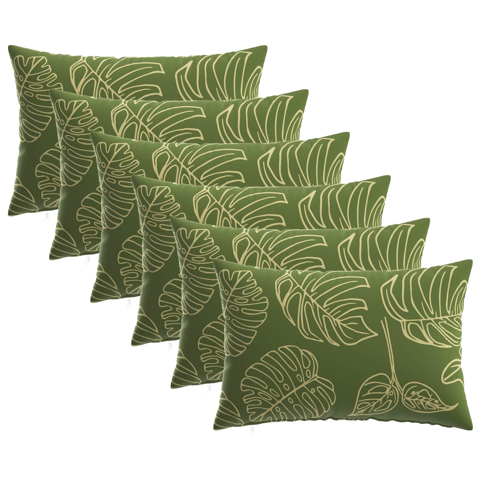 Κάλυμμα Μαξιλαριού 6 pcs HEERLEN Σχέδιο Φύλλου 30 x 50 cm - Pakobazaar