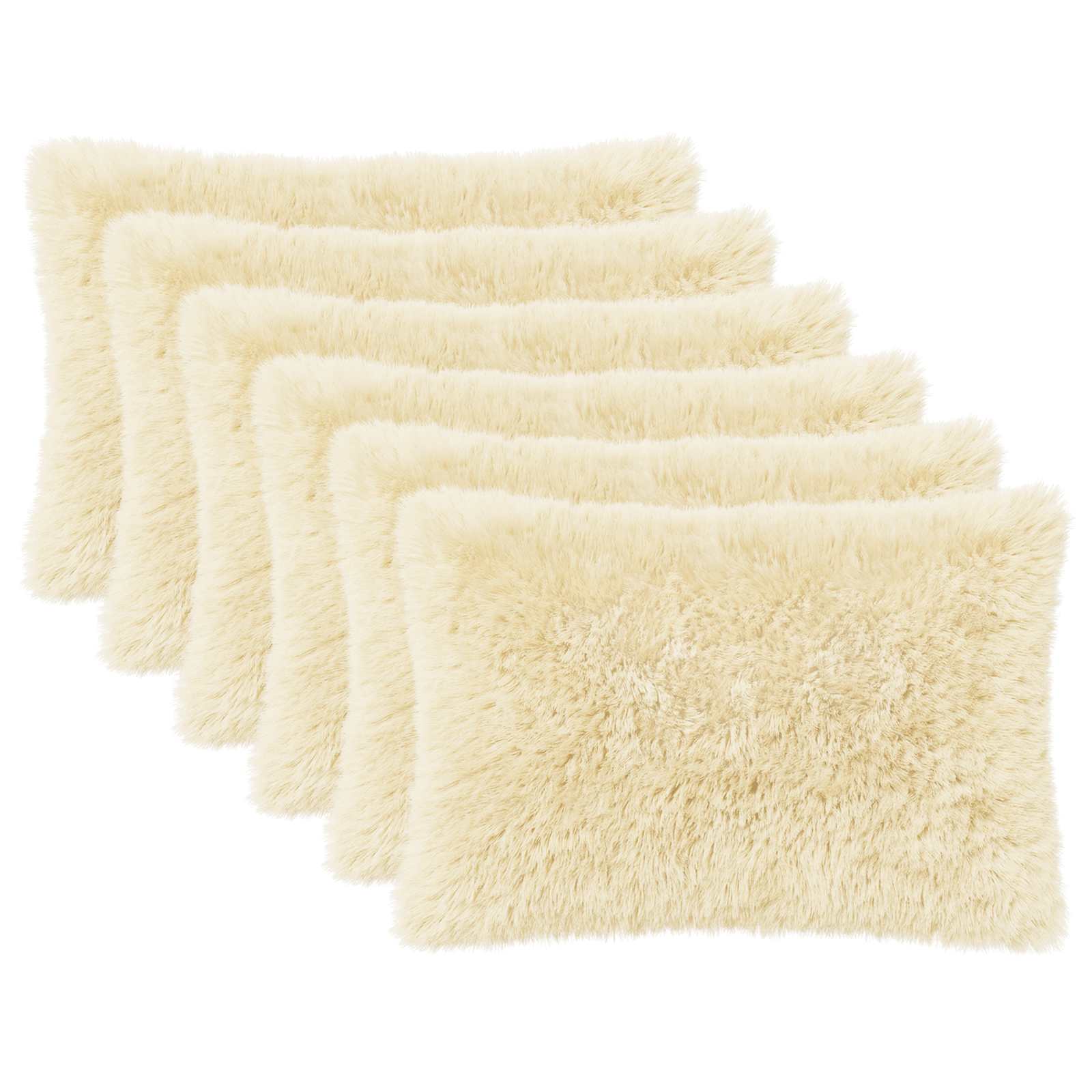Κάλυμμα Μαξιλαριού 6 pcs HEERLEN Κρεμ 30 x 50 cm PV Φλίς - Pakobazaar