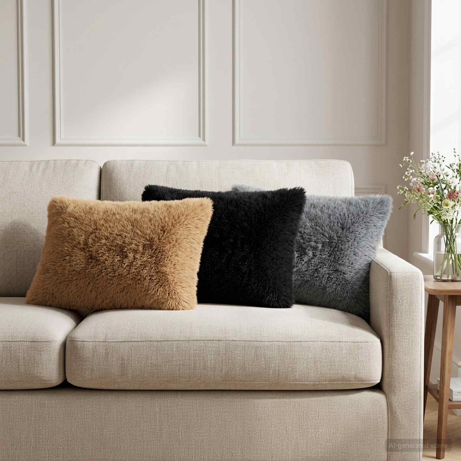 Κάλυμμα Μαξιλαριού 6 pcs HEERLEN Μαύρο 30 x 50 cm PV Φλίς